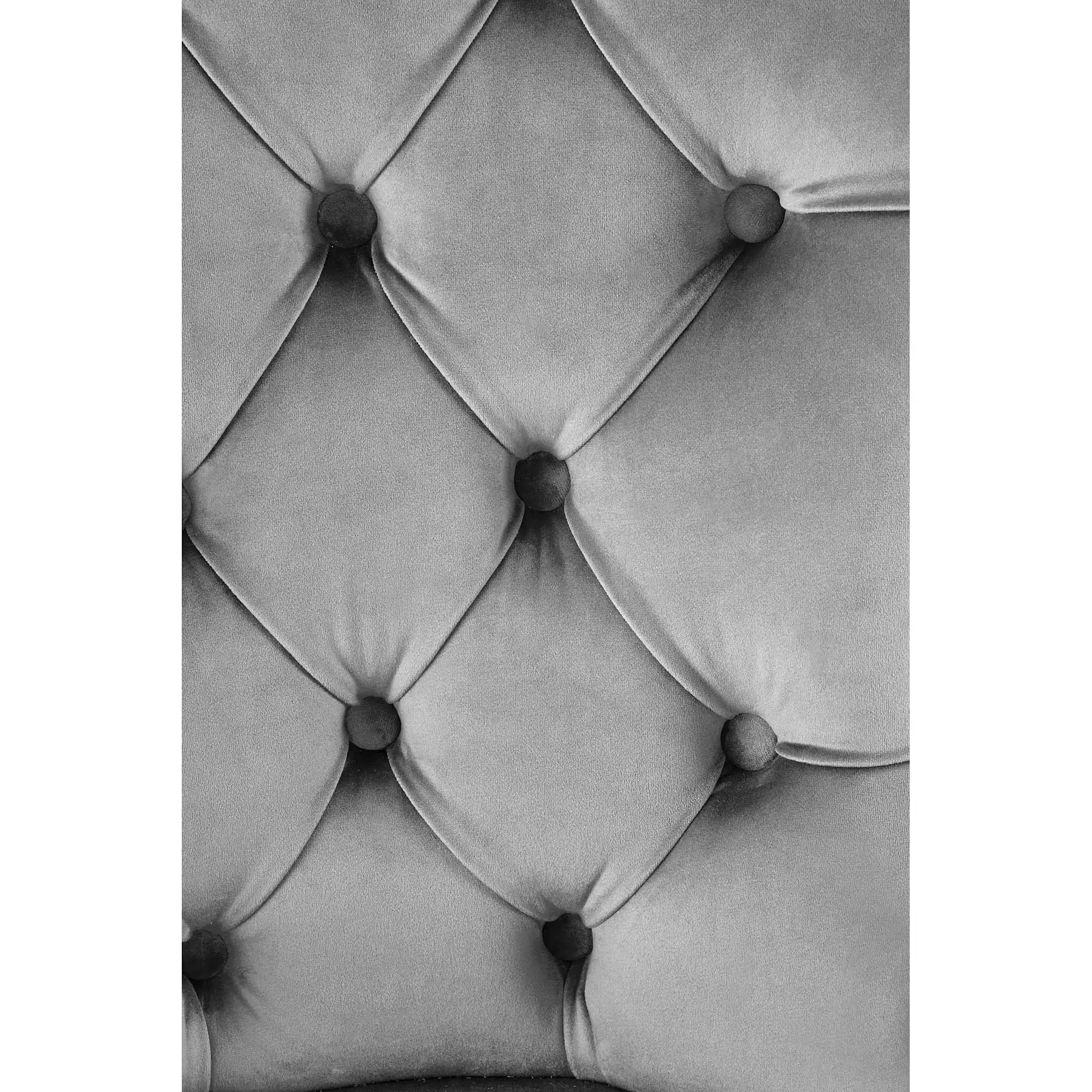 Scaun tapitat dining MIYA, gri/negru, stofa catifelata, 54x60x100 cm