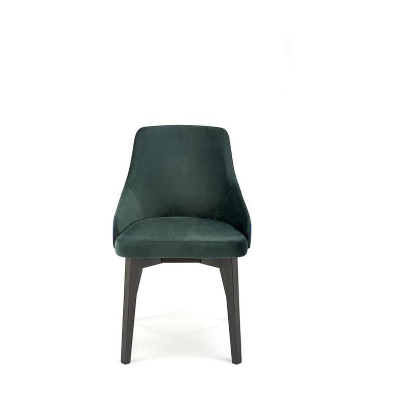 Scaun tapitat ENDO, verde inchis, stofa catifelata, 57x56x86 cm