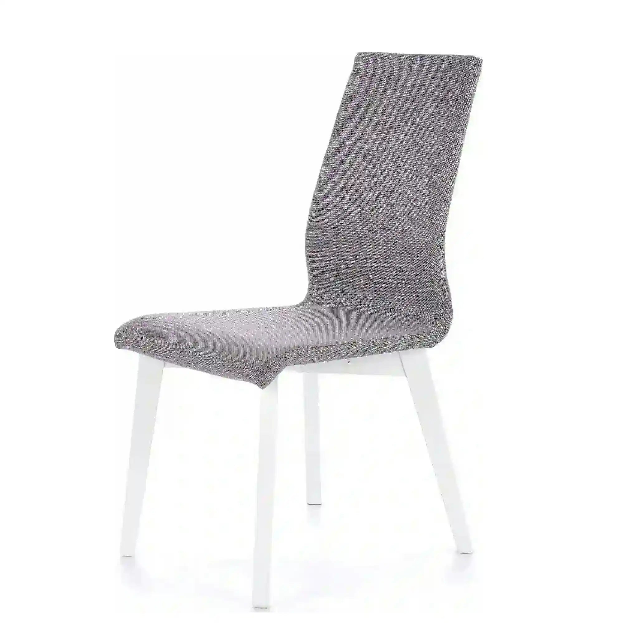 Scaun tapitat Focus, gri/alb, stofa clasica/lemn de fag, 45X61X94 CM