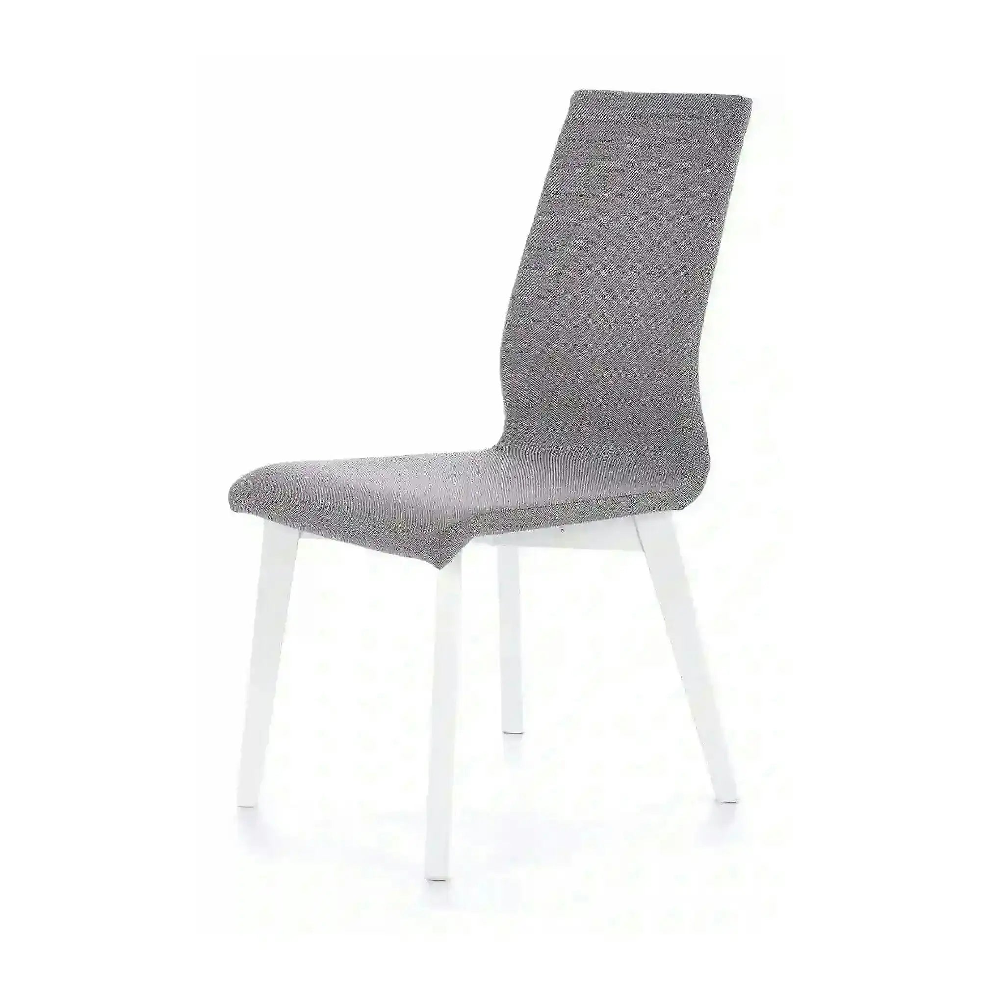 Scaun tapitat Focus, gri/alb, stofa clasica/lemn de fag, 45X61X94 CM