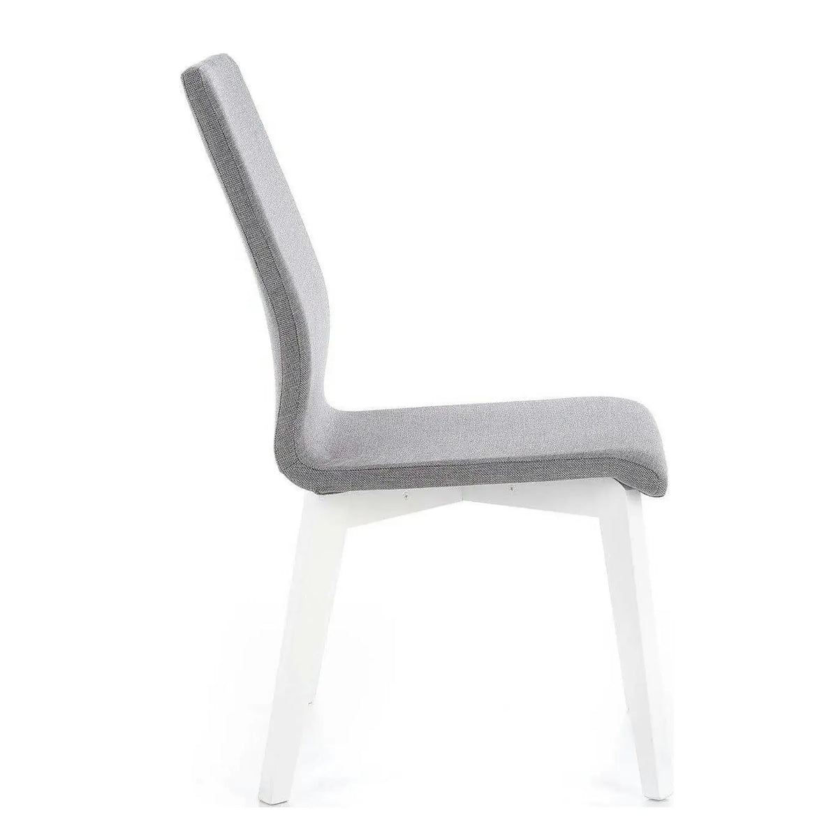 Scaun tapitat Focus, gri/alb, stofa clasica/lemn de fag, 45X61X94 CM