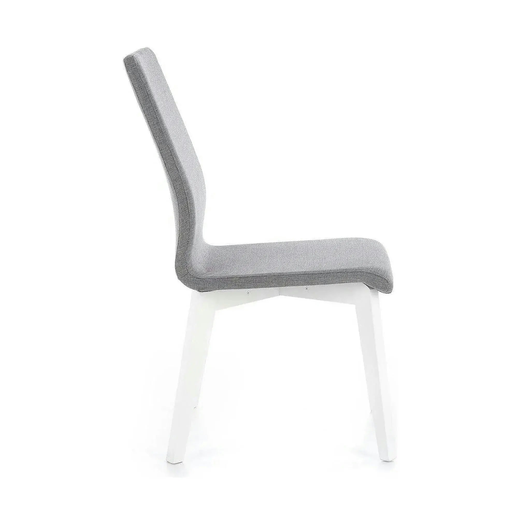 Scaun tapitat Focus, gri/alb, stofa clasica/lemn de fag, 45X61X94 CM