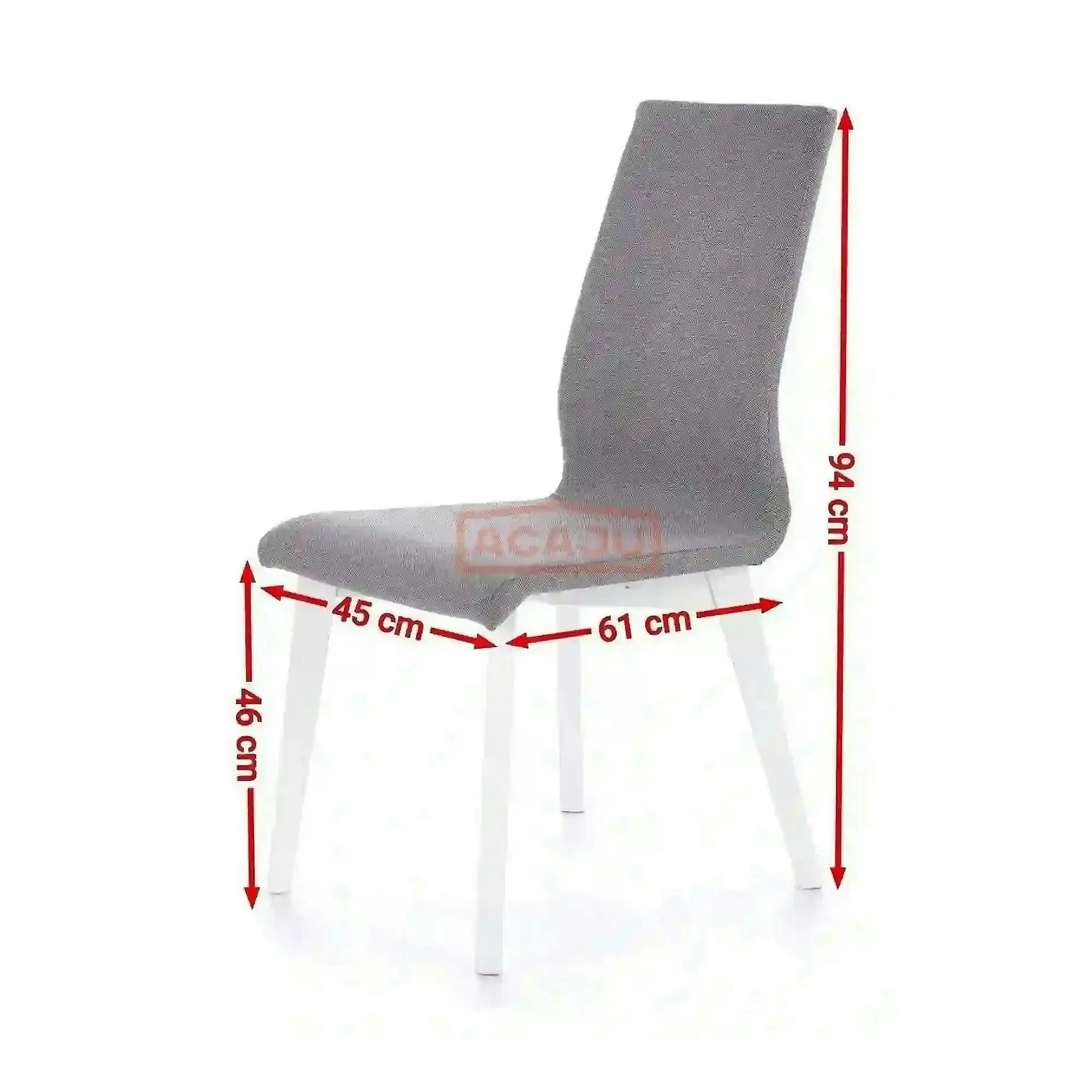 Scaun tapitat Focus, gri/alb, stofa clasica/lemn de fag, 45X61X94 CM