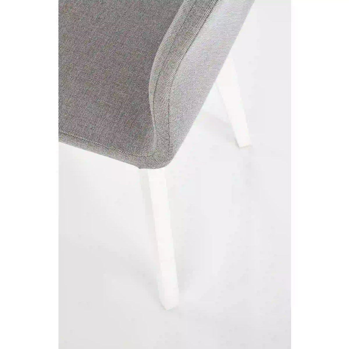 Scaun tapitat Focus, gri/alb, stofa clasica/lemn de fag, 45X61X94 CM