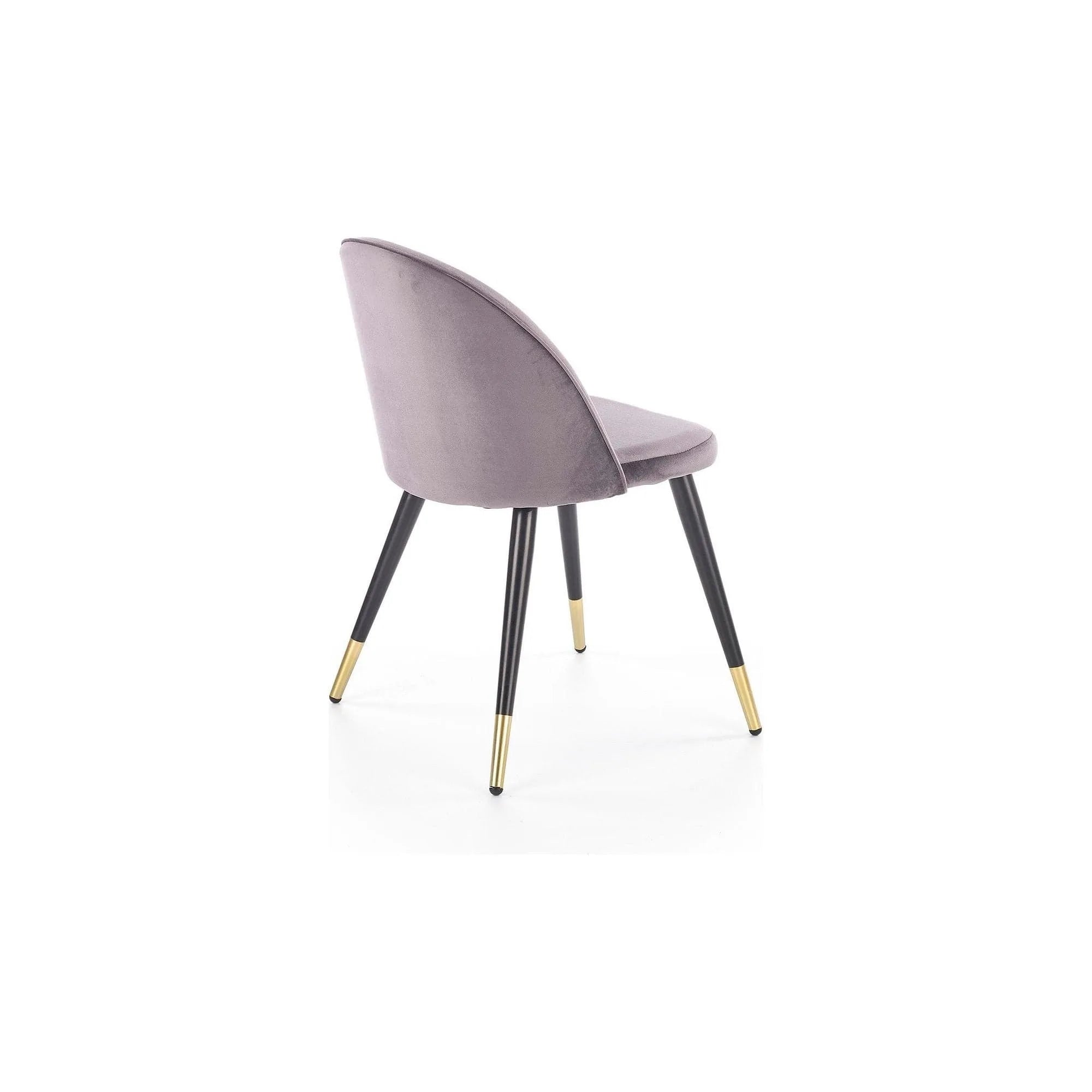 Scaun tapitat gri K315, gri inchis/negru, stofa catifelata/metal, 50x55x76 cm