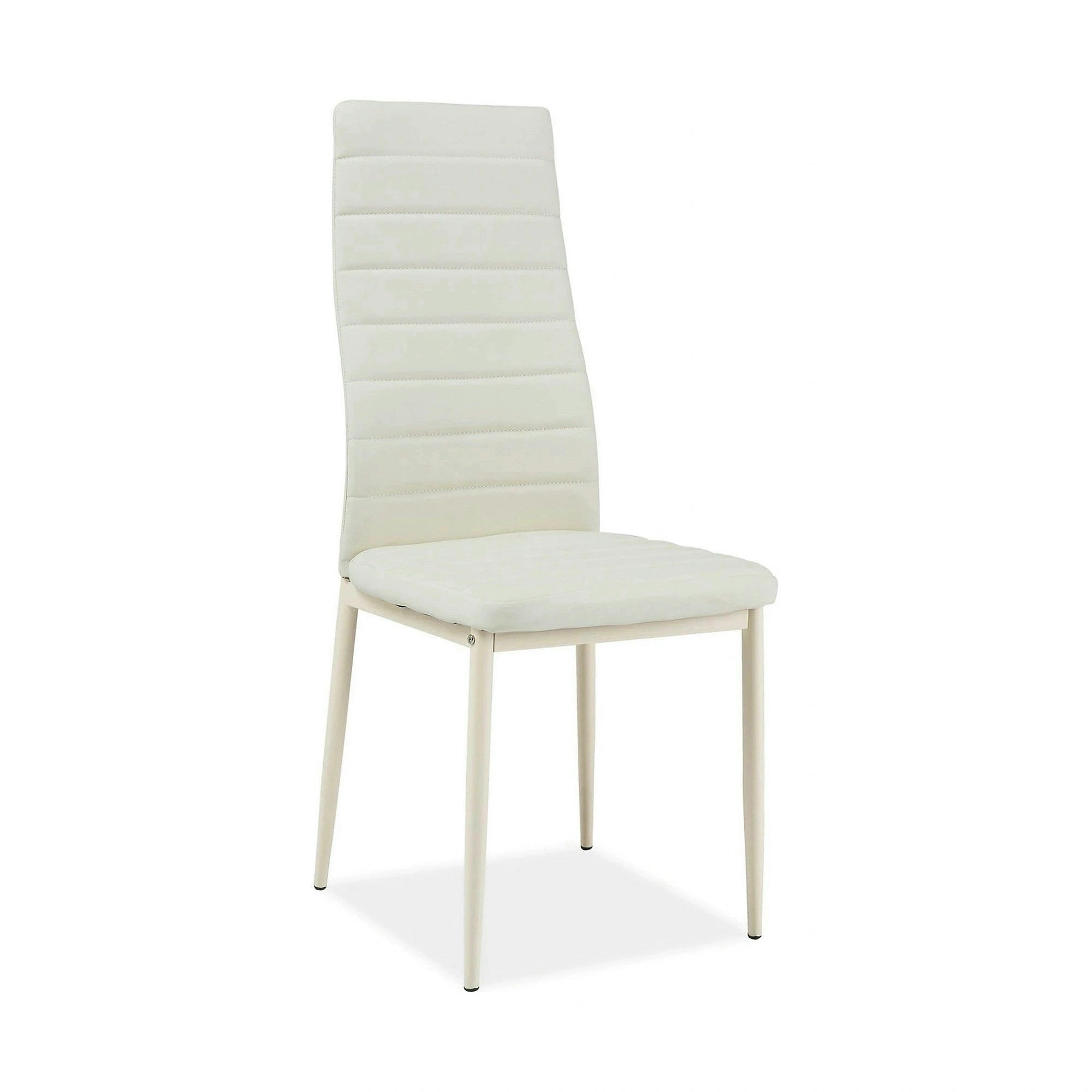 Scaun tapitat H261 BIS, crem, piele ecologica/metal, 40X38X96 cm