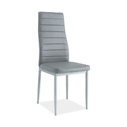 Scaun tapitat H261, gri/aluminiu, piele ecologica/metal, 40X38X96 cm
