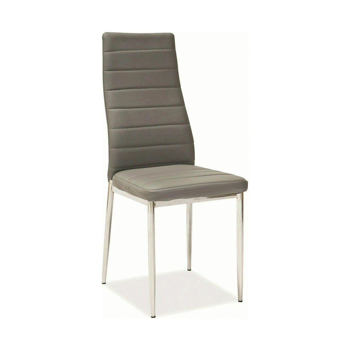 Scaun tapitat H261, gri/crom, piele ecologica/metal, 40X38X96 cm