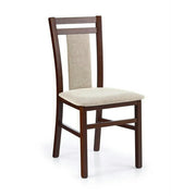 Scaun tapitat HUBERT 8, bej/nuc, stofa clasica/lemn, 45x51x90 cm