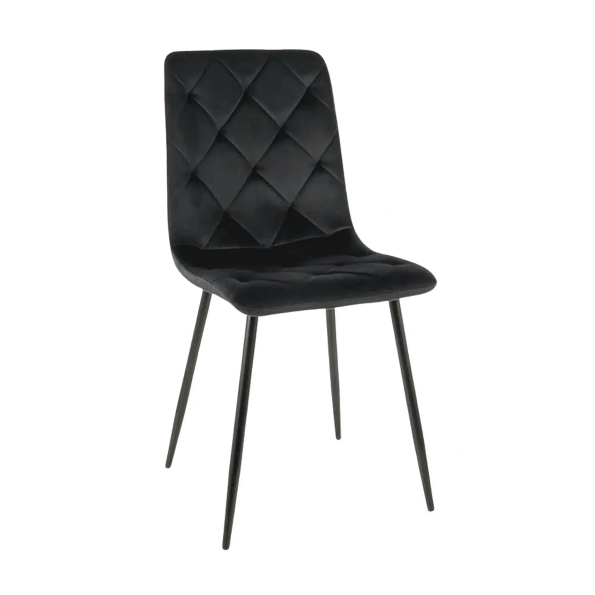 Scaun tapitat JERRY, negru, stofa catifelata/metal, 45x39x91 cm