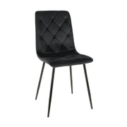 Scaun tapitat JERRY, negru, stofa catifelata/metal, 45x39x91 cm
