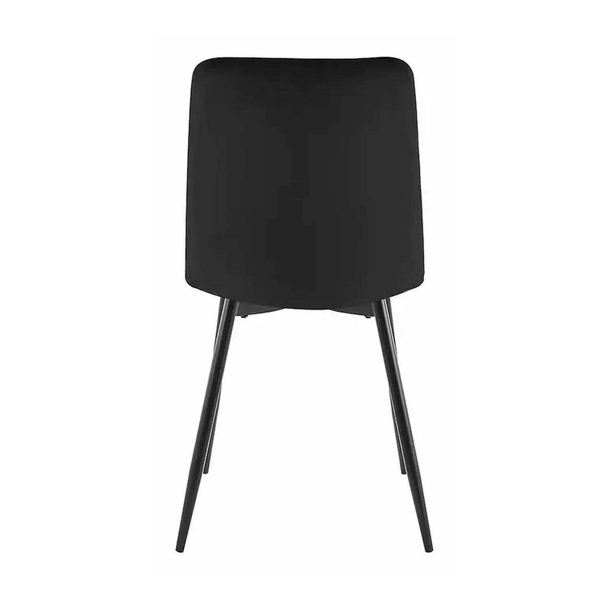 Scaun tapitat JERRY, negru, stofa catifelata/metal, 45x39x91 cm