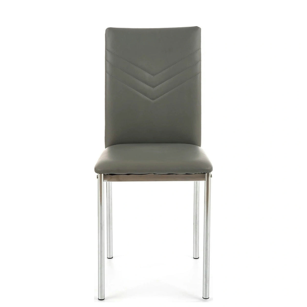 Scaun tapitat K137, gri/crom, piele ecologica/metal, 43X49X92 CM