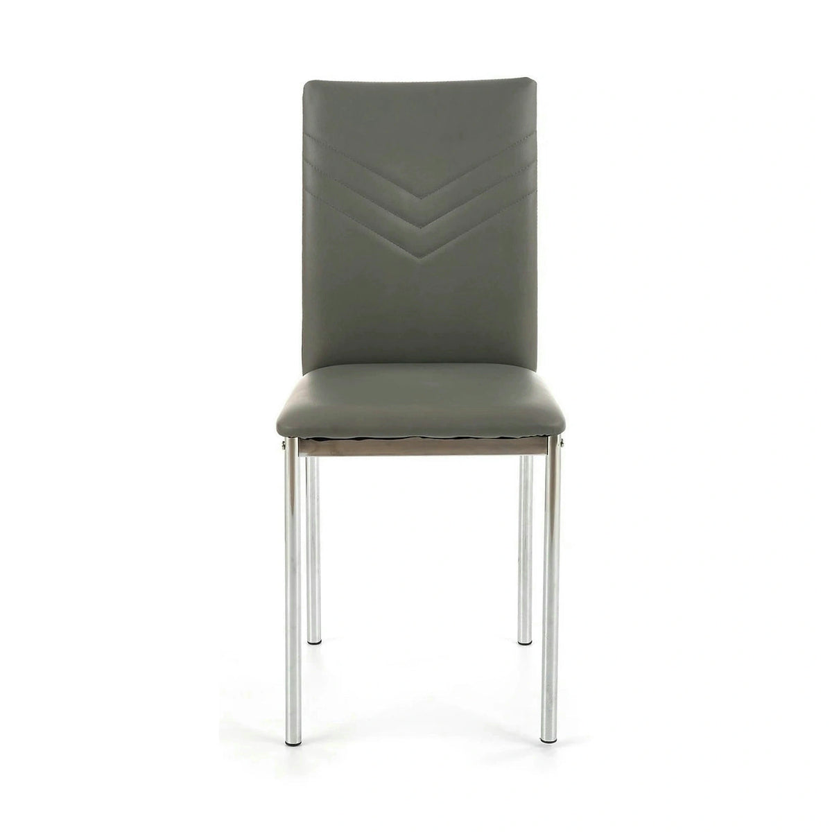Scaun tapitat K137, gri/crom, piele ecologica/metal, 43X49X92 CM