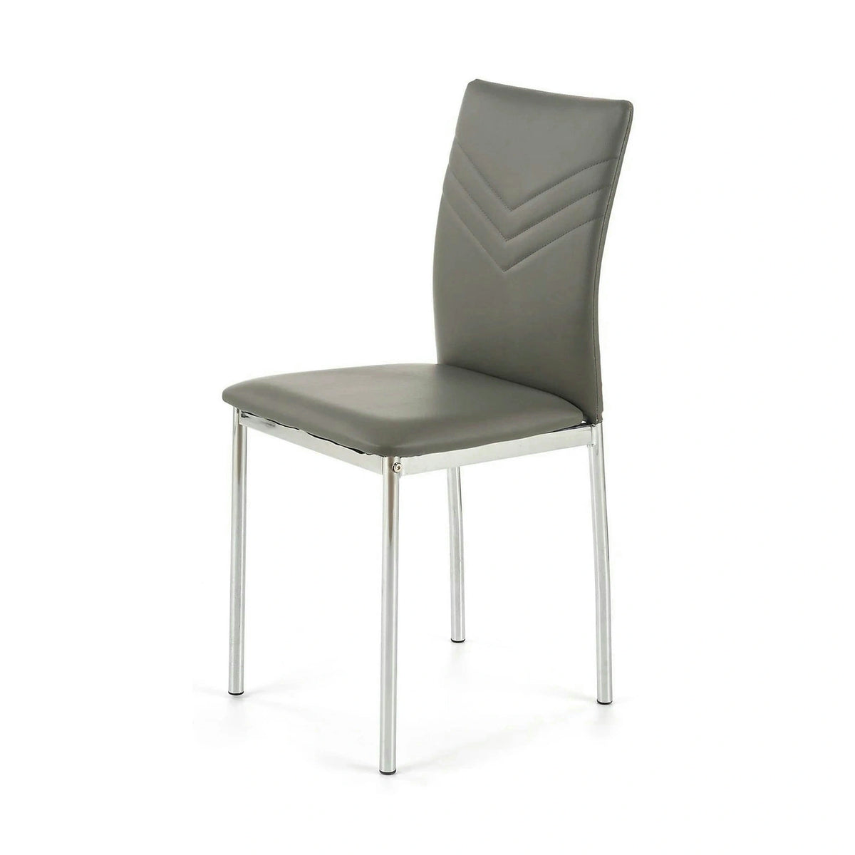 Scaun tapitat K137, gri/crom, piele ecologica/metal, 43X49X92 CM