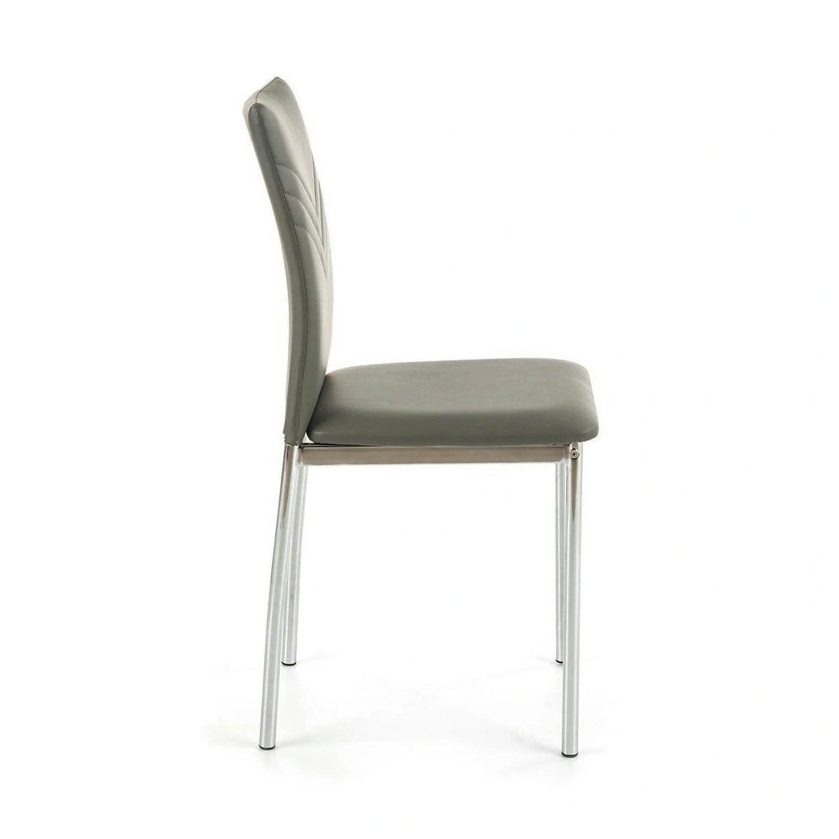 Scaun tapitat K137, gri/crom, piele ecologica/metal, 43X49X92 CM