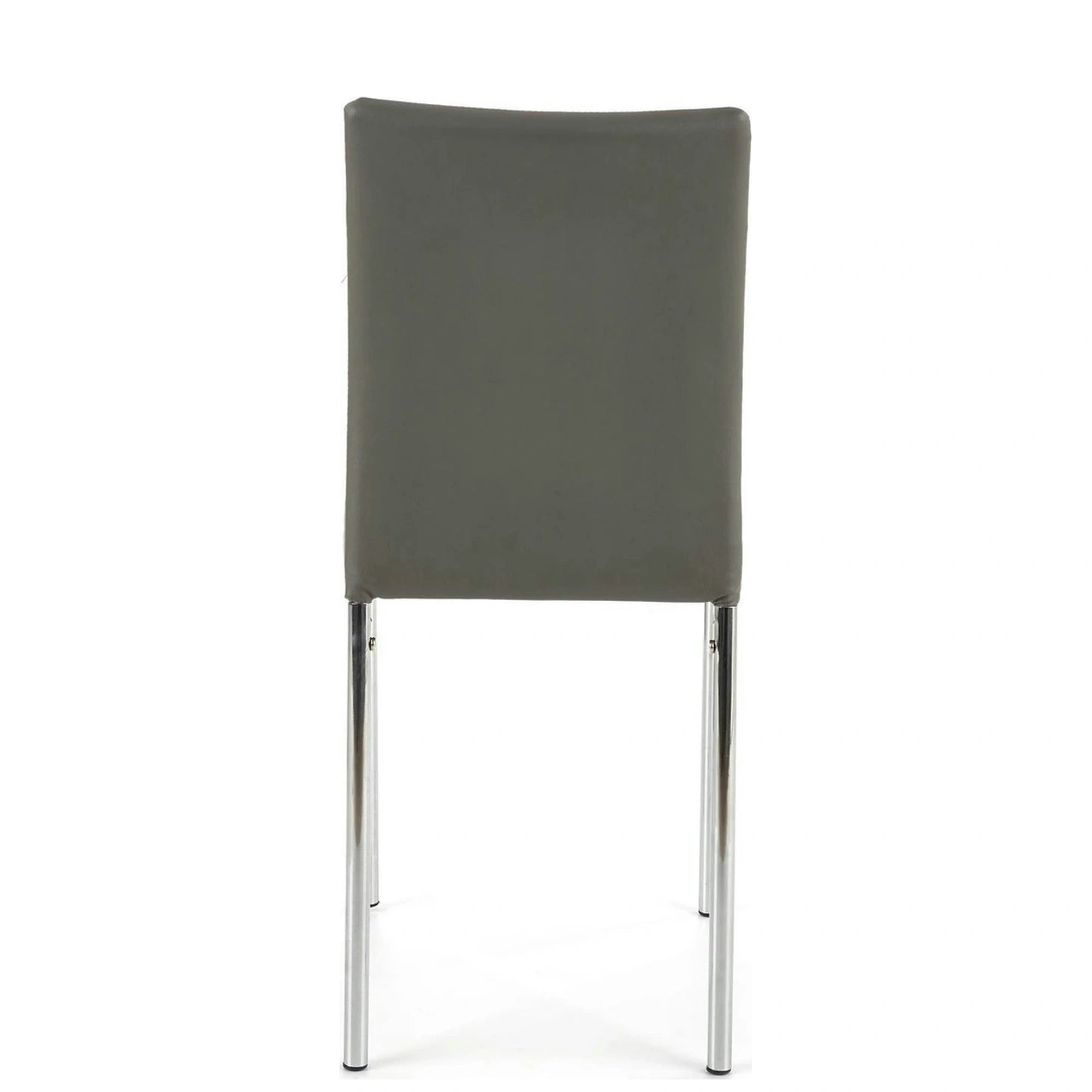 Scaun tapitat K137, gri/crom, piele ecologica/metal, 43X49X92 CM