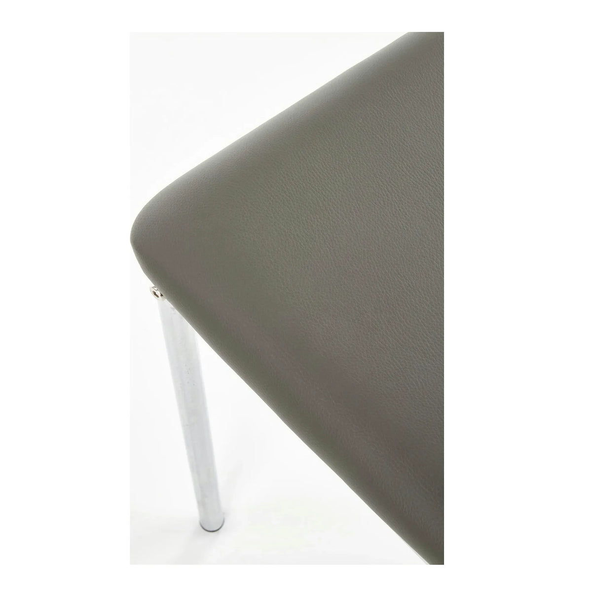 Scaun tapitat K137, gri/crom, piele ecologica/metal, 43X49X92 CM