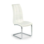 Scaun tapitat K147, alb/crom, piele ecologica/metal, 42X55X101 CM