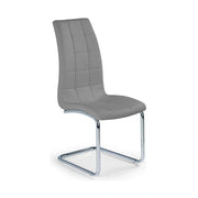 Scaun tapitat K147, gri/crom, piele ecologica/metal, 42X55X101 CM