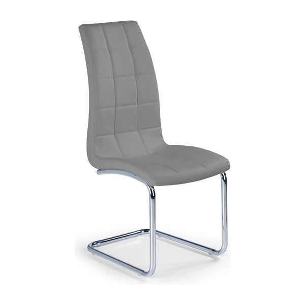 Scaun tapitat K147, gri/crom, piele ecologica/metal, 42X55X101 CM