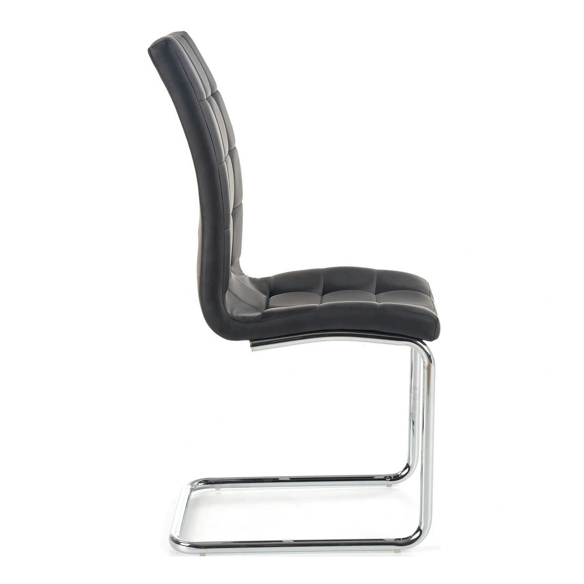 Scaun tapitat K147, negru/crom, piele ecologica/metal, 42X55X101 CM
