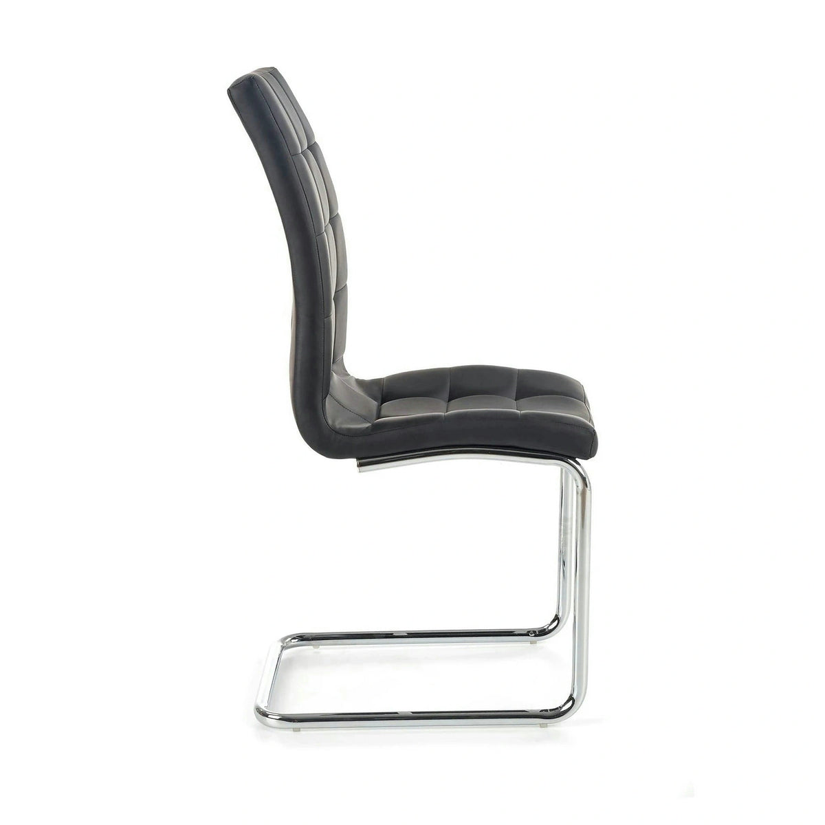 Scaun tapitat K147, negru/crom, piele ecologica/metal, 42X55X101 CM