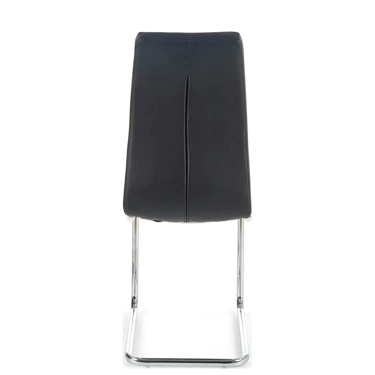 Scaun tapitat K147, negru/crom, piele ecologica/metal, 42X55X101 CM