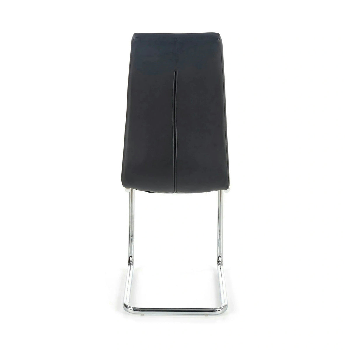 Scaun tapitat K147, negru/crom, piele ecologica/metal, 42X55X101 CM