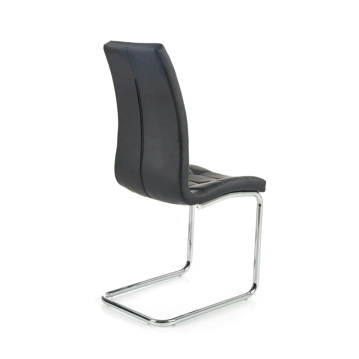 Scaun tapitat K147, negru/crom, piele ecologica/metal, 42X55X101 CM