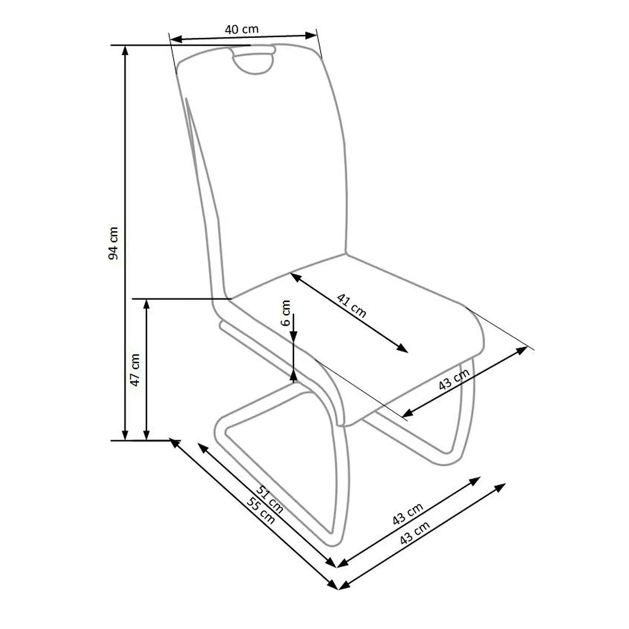 Scaun tapitat K184, maro inchis/crom, piele ecologica/metal, 43X55X94 CM