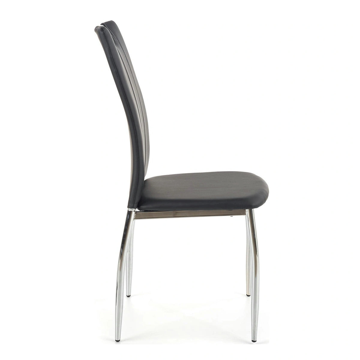 Scaun tapitat K187, negru/crom, piele ecologica/metal,  46x56x97 cm
