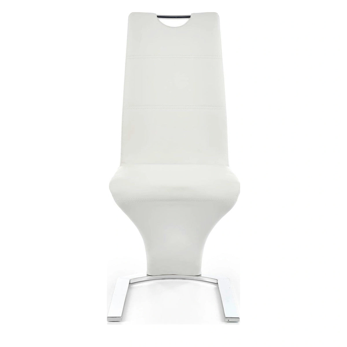 Scaun tapitat K188, alb/crom, piele ecologica/metal, 45X63X101 CM