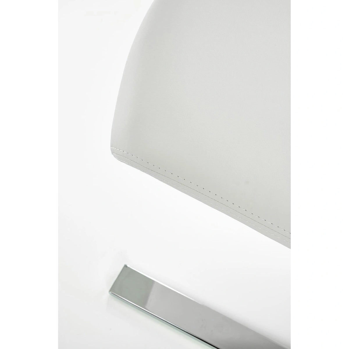 Scaun tapitat K188, alb/crom, piele ecologica/metal, 45X63X101 CM