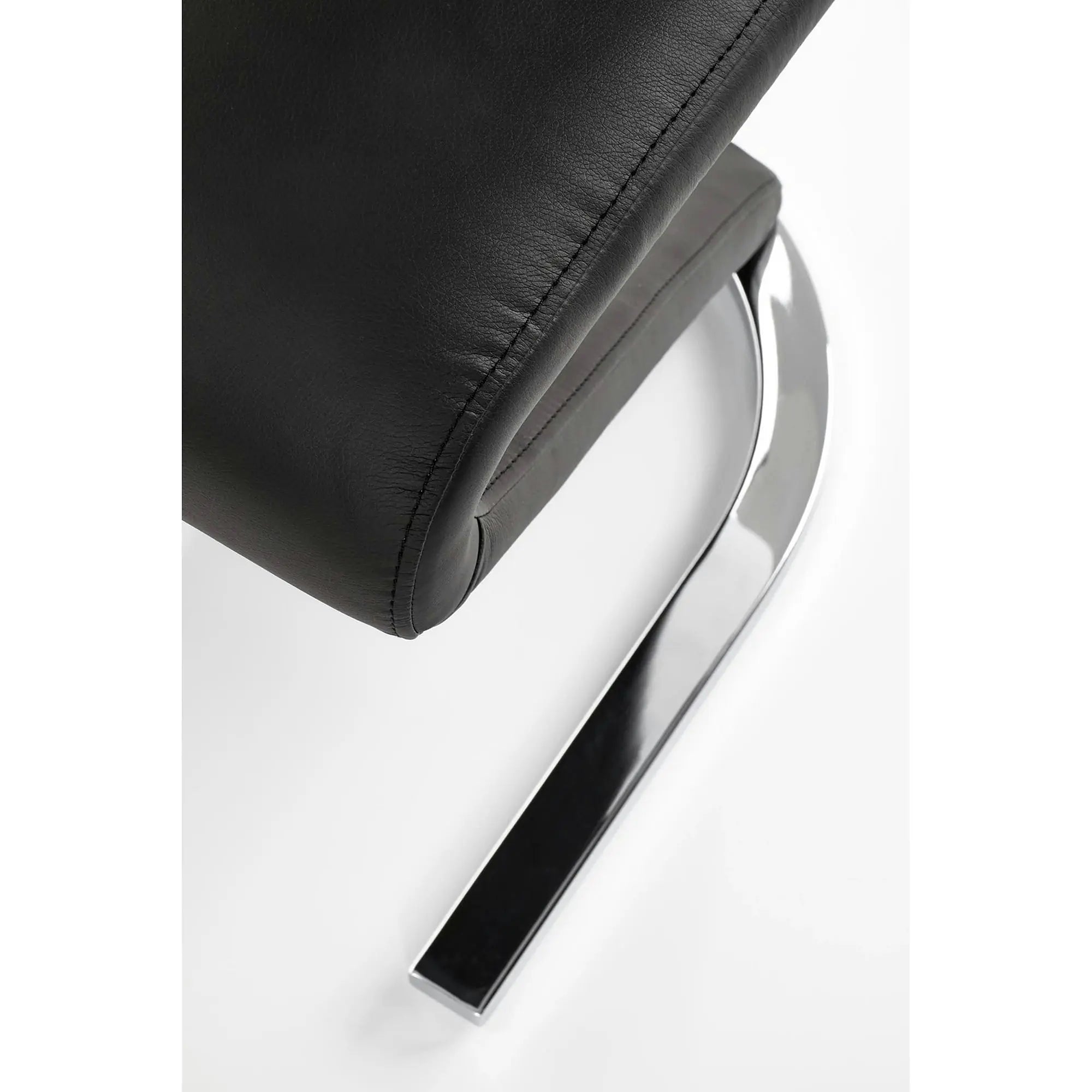 Scaun tapitat K194, negru/alb/crom, piele ecologica/metal, 45X58X99 CM