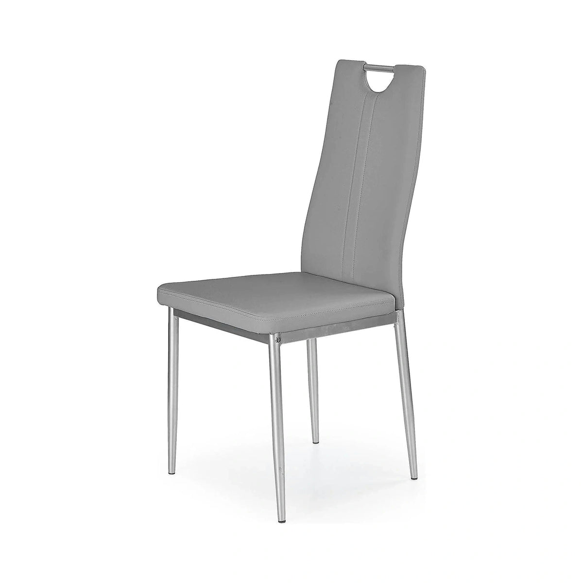 Scaun tapitat K202, gri/crom, piele ecologica/metal, 44X54X97 CM