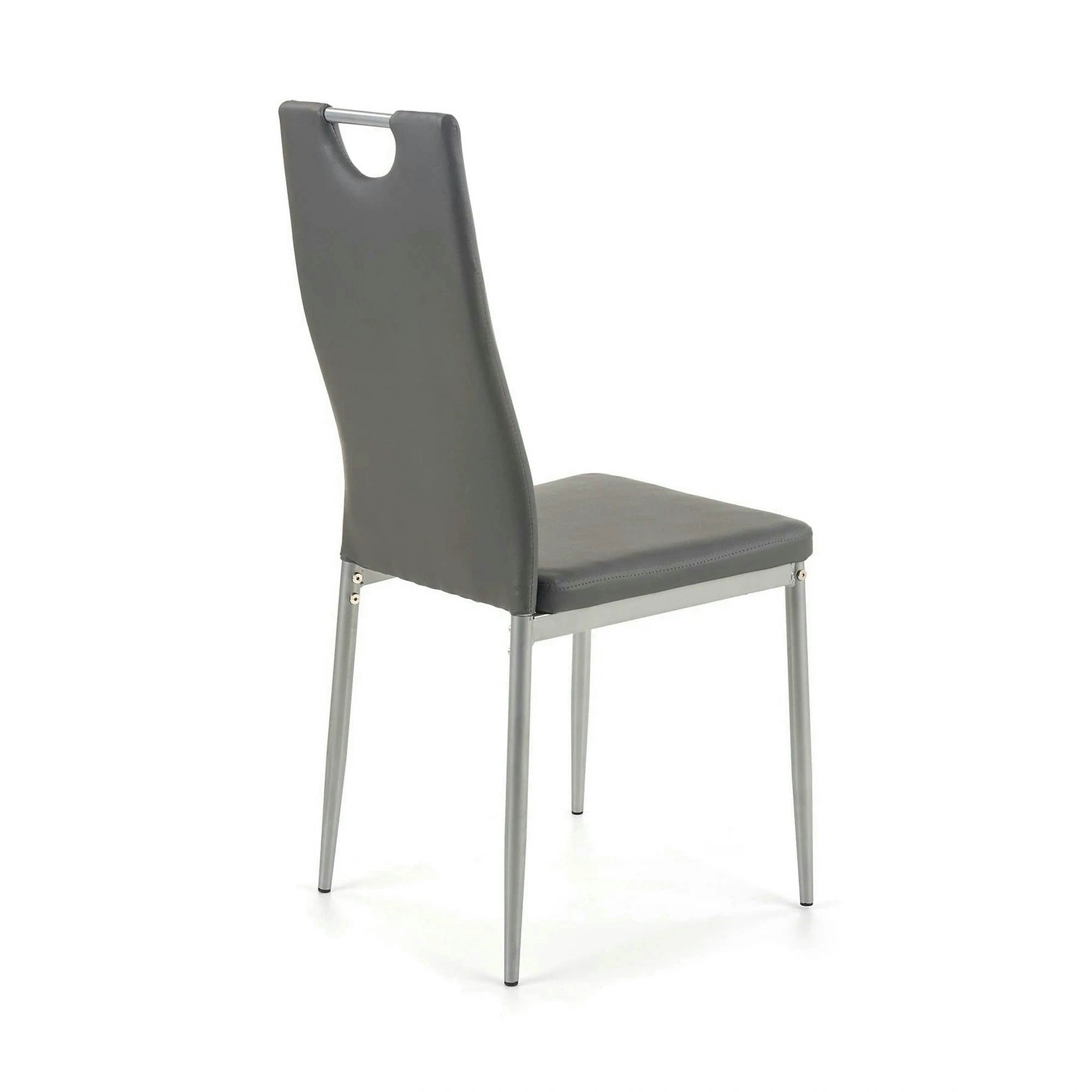 Scaun tapitat K202, gri/crom, piele ecologica/metal, 44X54X97 CM