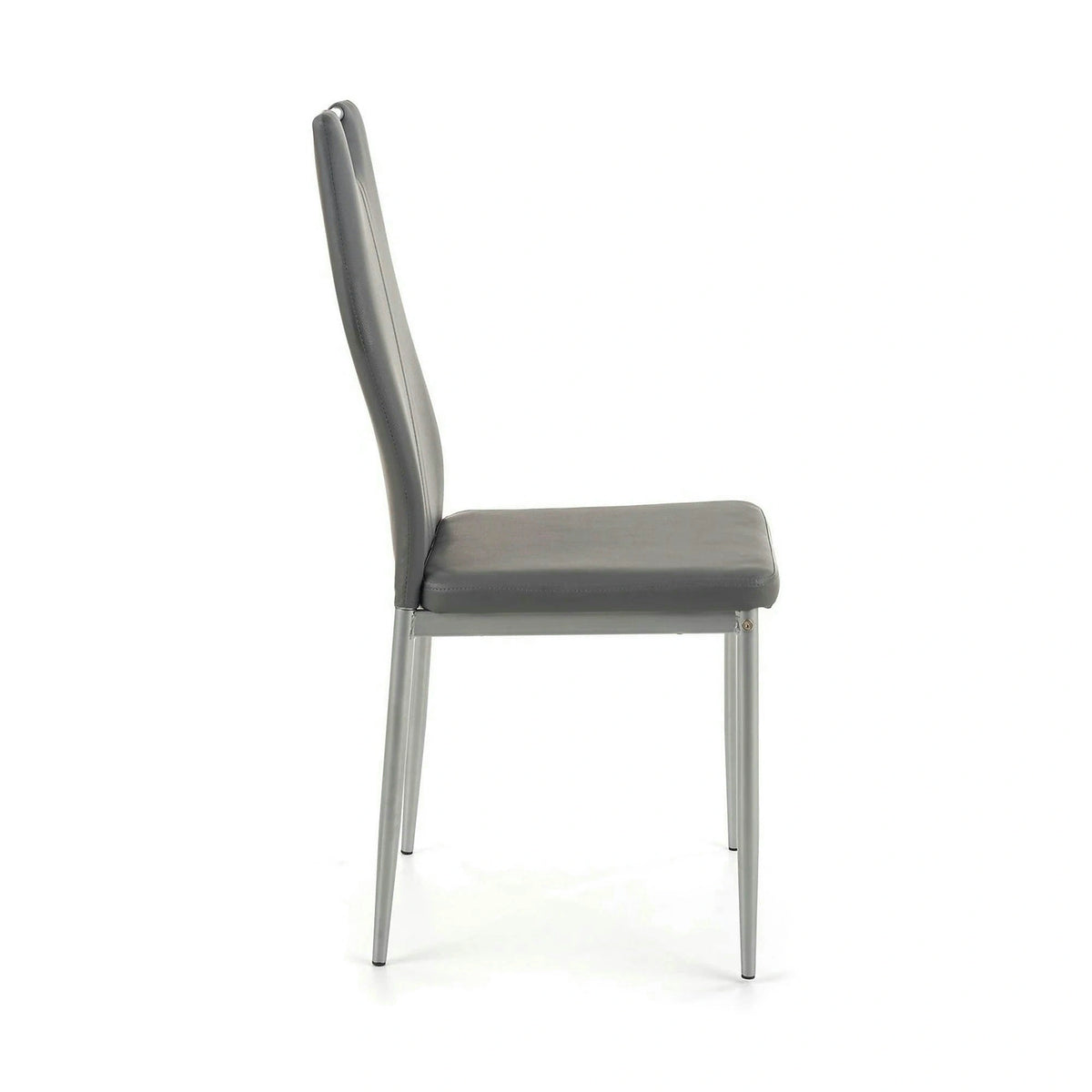 Scaun tapitat K202, gri/crom, piele ecologica/metal, 44X54X97 CM