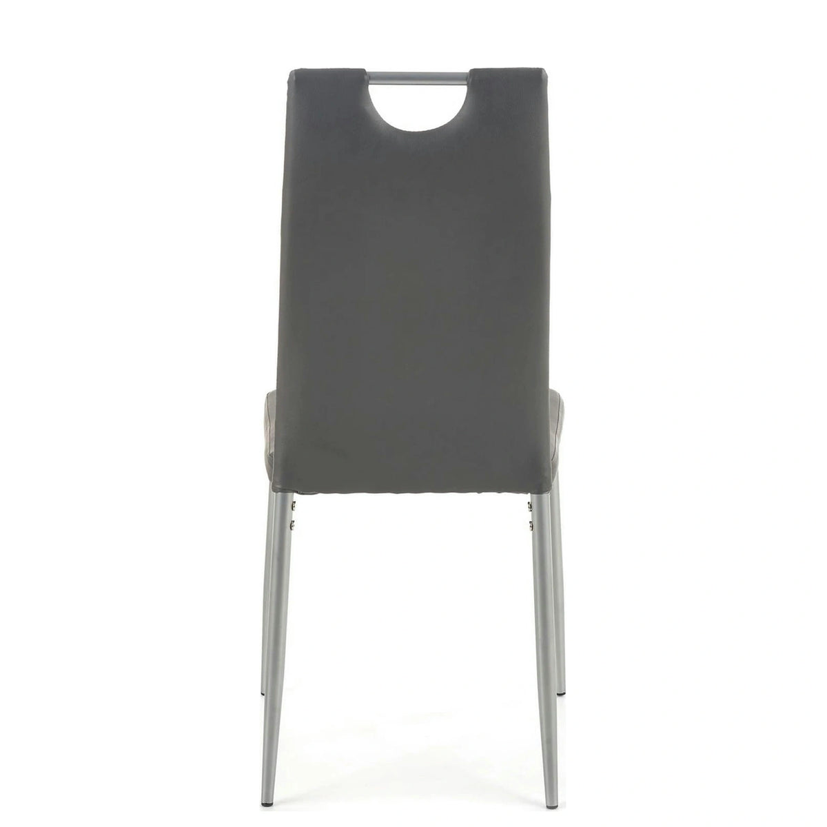 Scaun tapitat K202, gri/crom, piele ecologica/metal, 44X54X97 CM