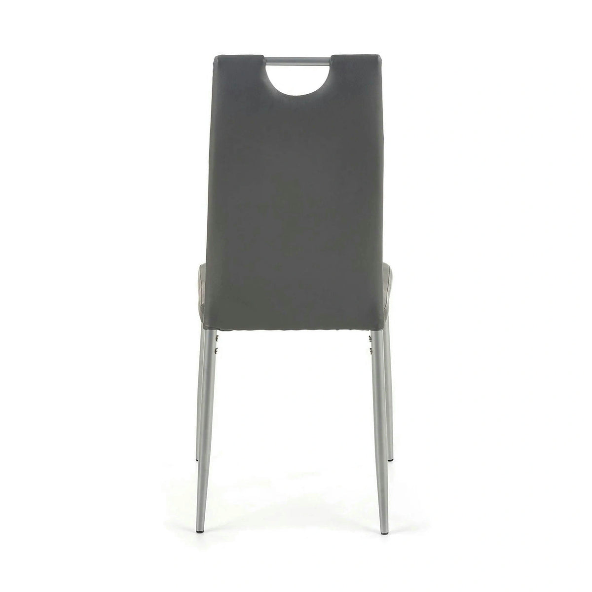 Scaun tapitat K202, gri/crom, piele ecologica/metal, 44X54X97 CM