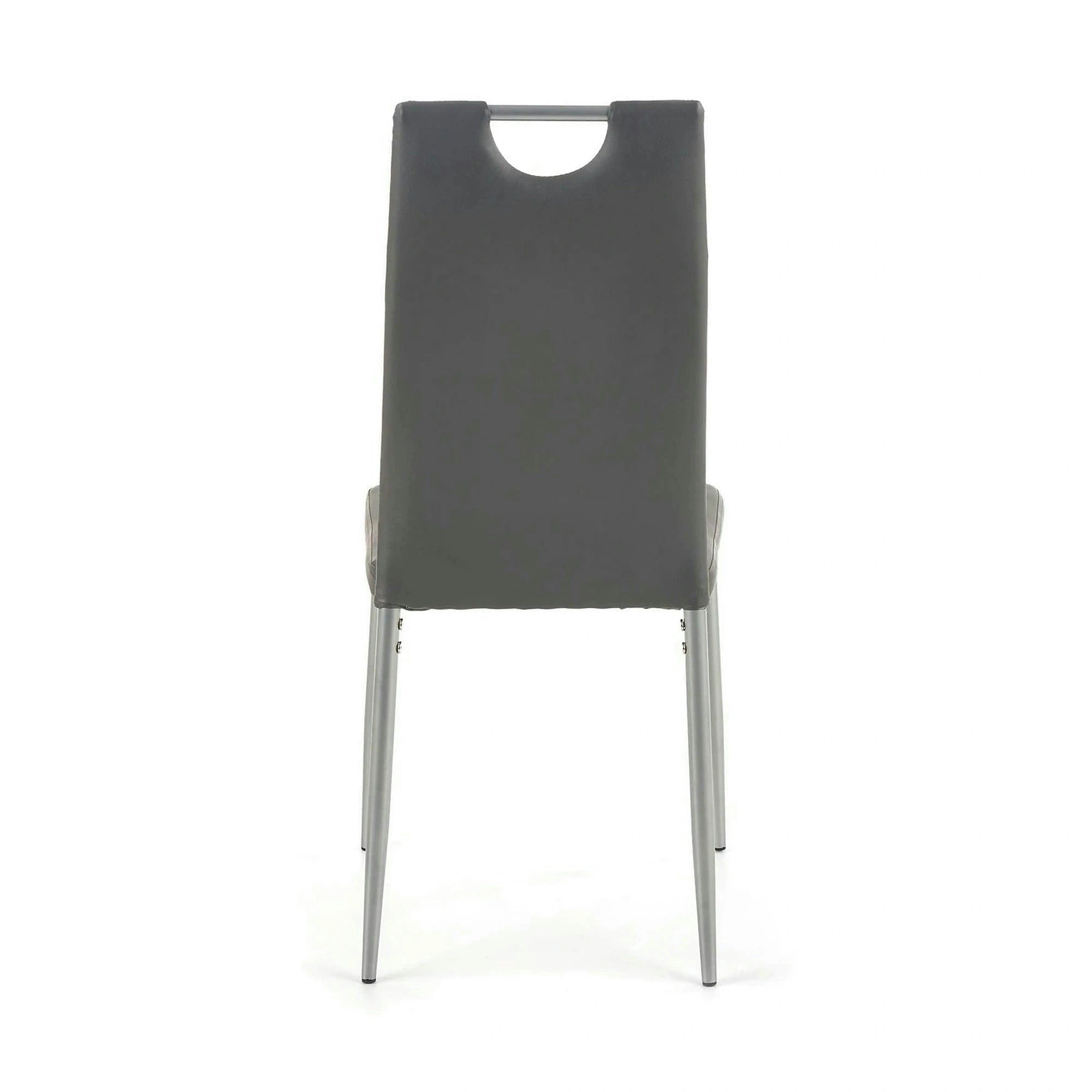 Scaun tapitat K202, gri/crom, piele ecologica/metal, 44X54X97 CM