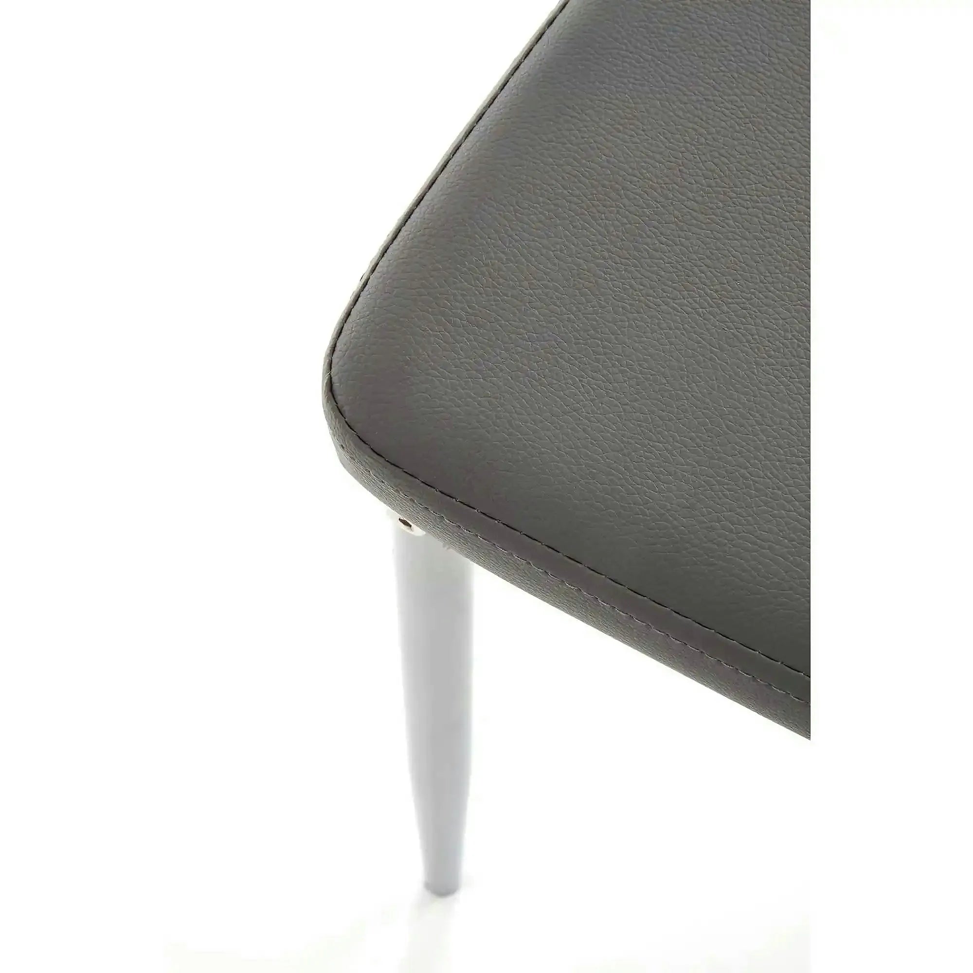 Scaun tapitat K202, gri/crom, piele ecologica/metal, 44X54X97 CM