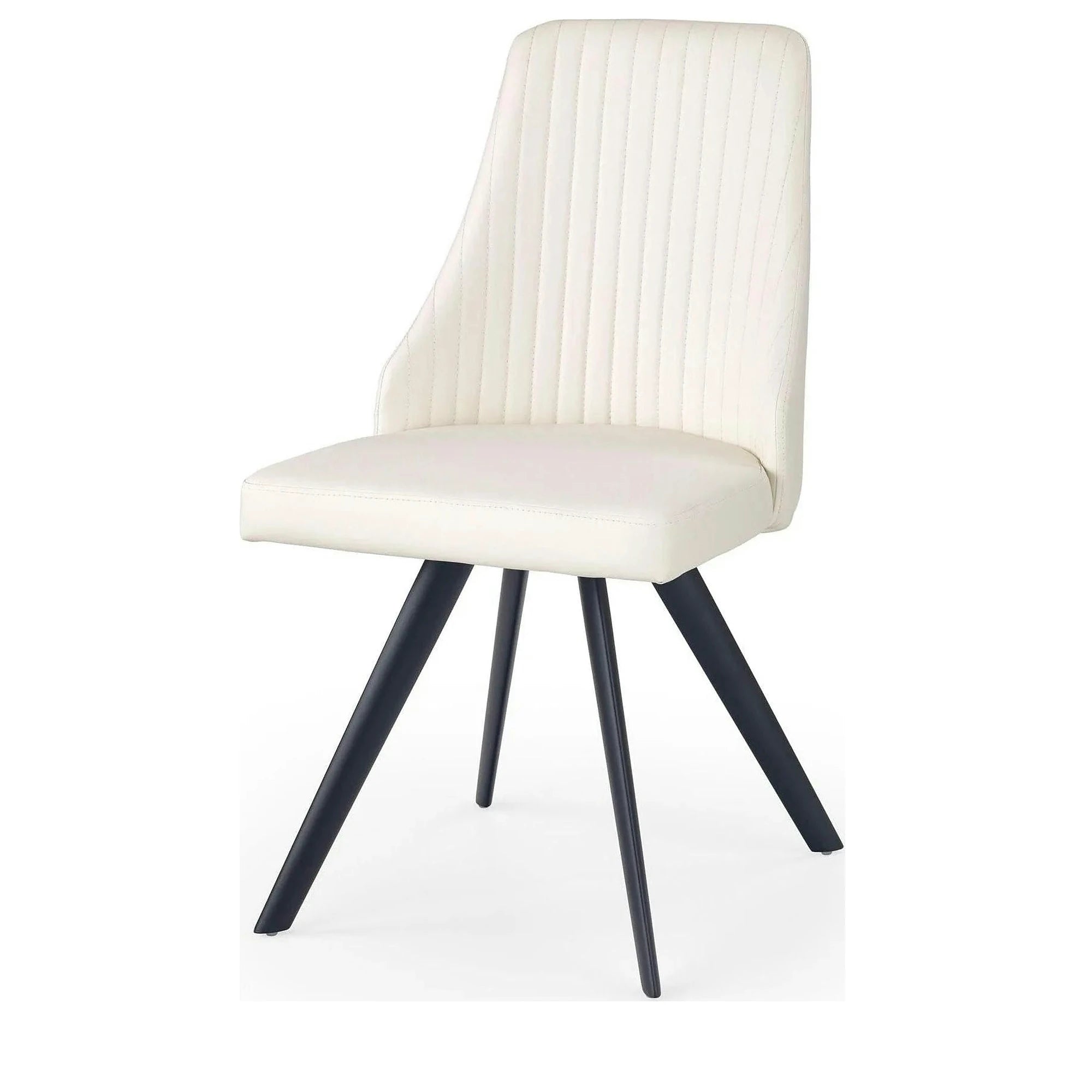 Scaun tapitat K206, alb/negru, piele ecologica/metal, 53X48X87 CM