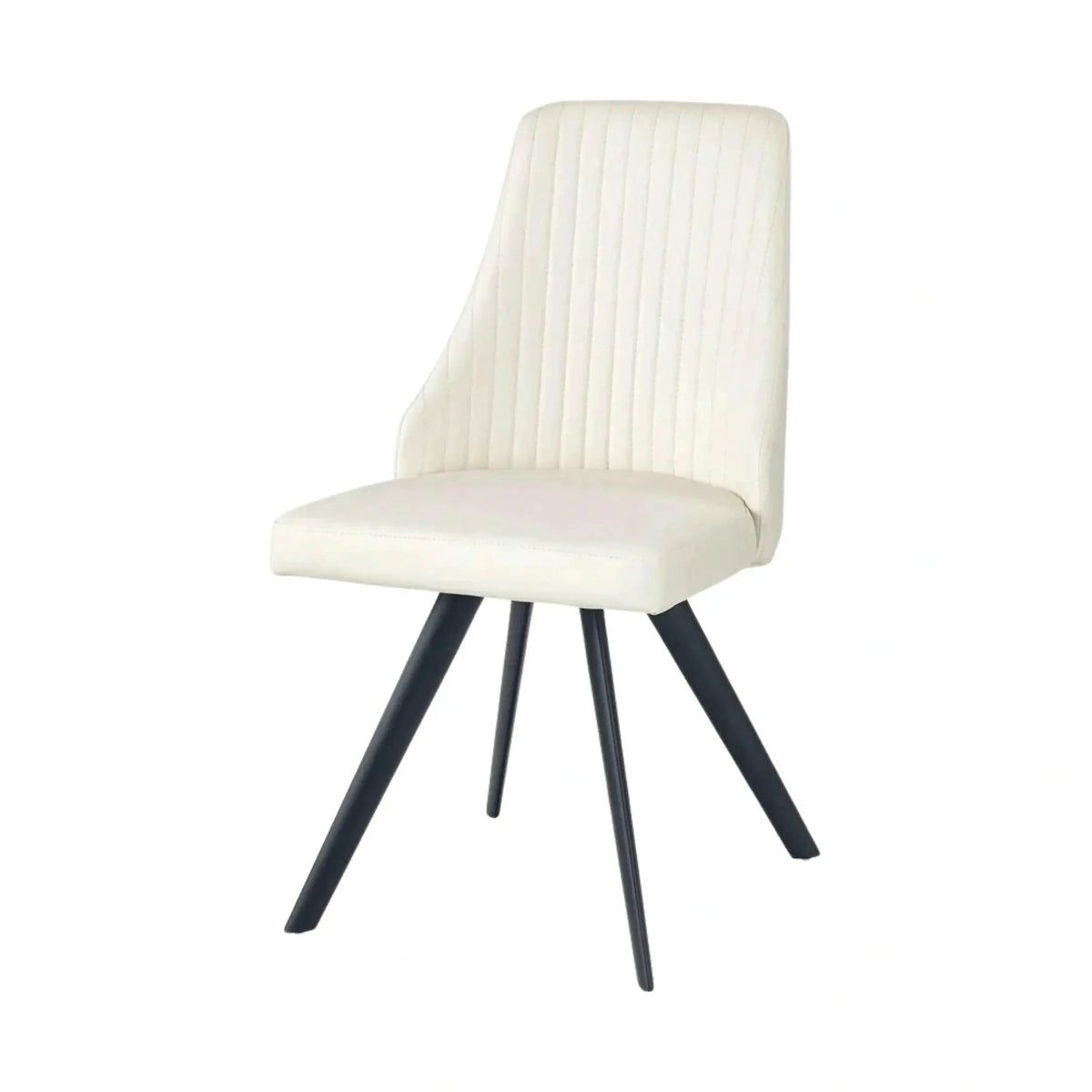Scaun tapitat K206, alb/negru, piele ecologica/metal, 53X48X87 CM