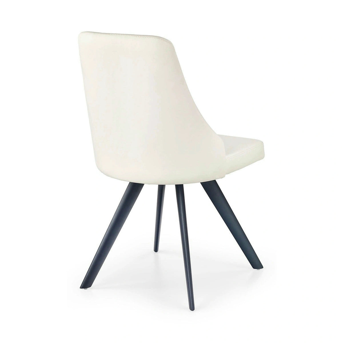 Scaun tapitat K206, alb/negru, piele ecologica/metal, 53X48X87 CM