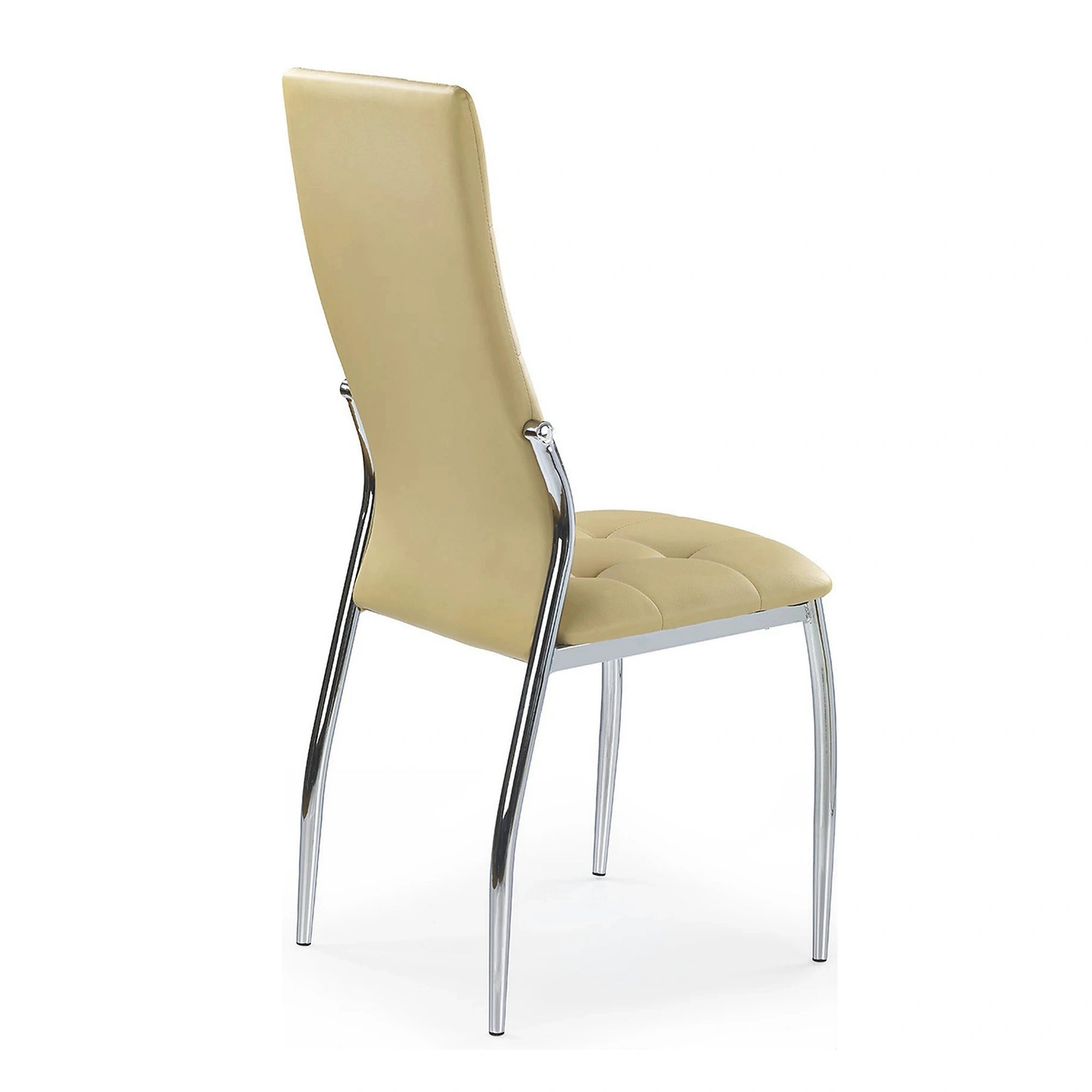 Scaun tapitat K209, bej/crom, piele ecologica/metl, 43x54x101x47 cm