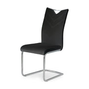 Scaun tapitat K224, negru/crom, piele ecologica/metal, 44X54X100 CM