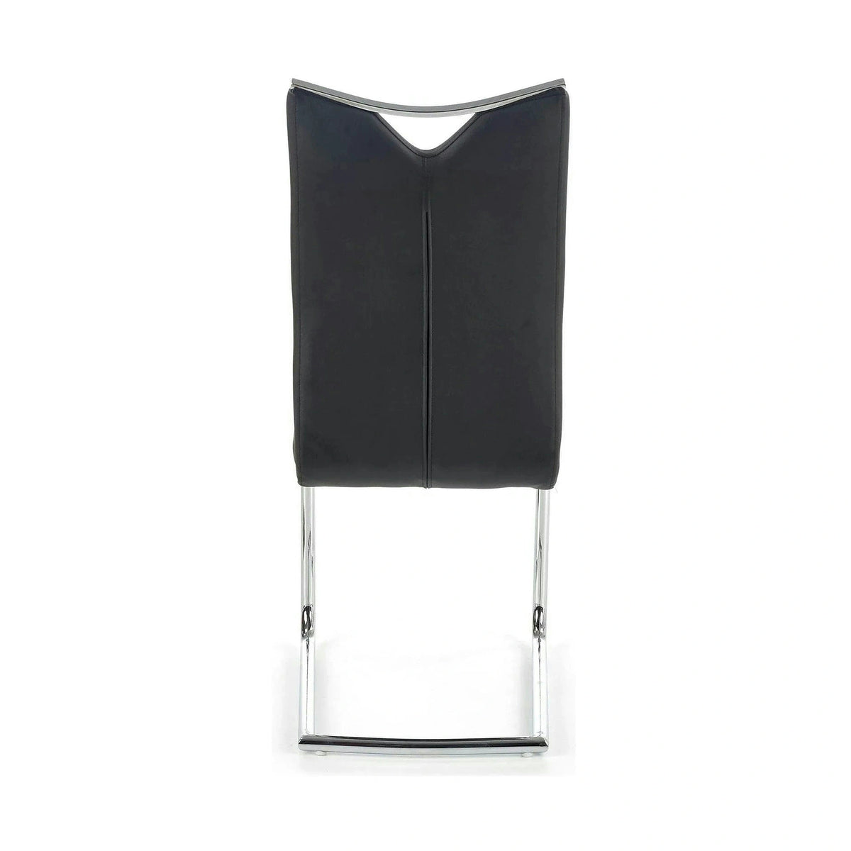 Scaun tapitat K224, negru/crom, piele ecologica/metal, 44X54X100 CM