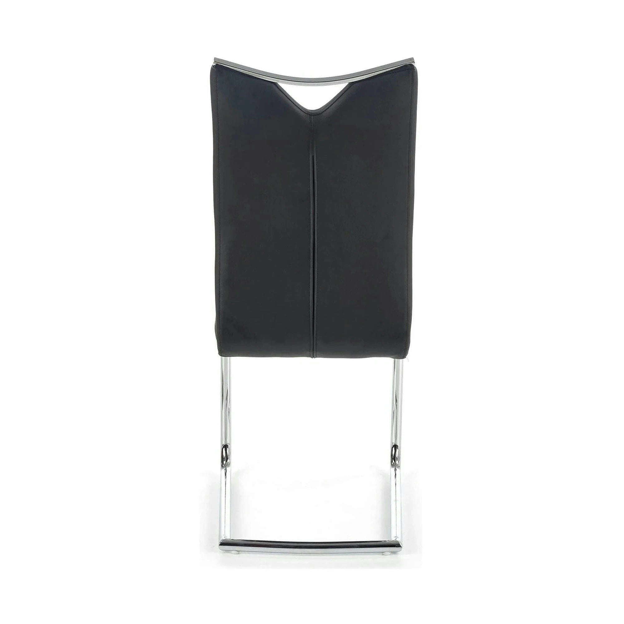 Scaun tapitat K224, negru/crom, piele ecologica/metal, 44X54X100 CM