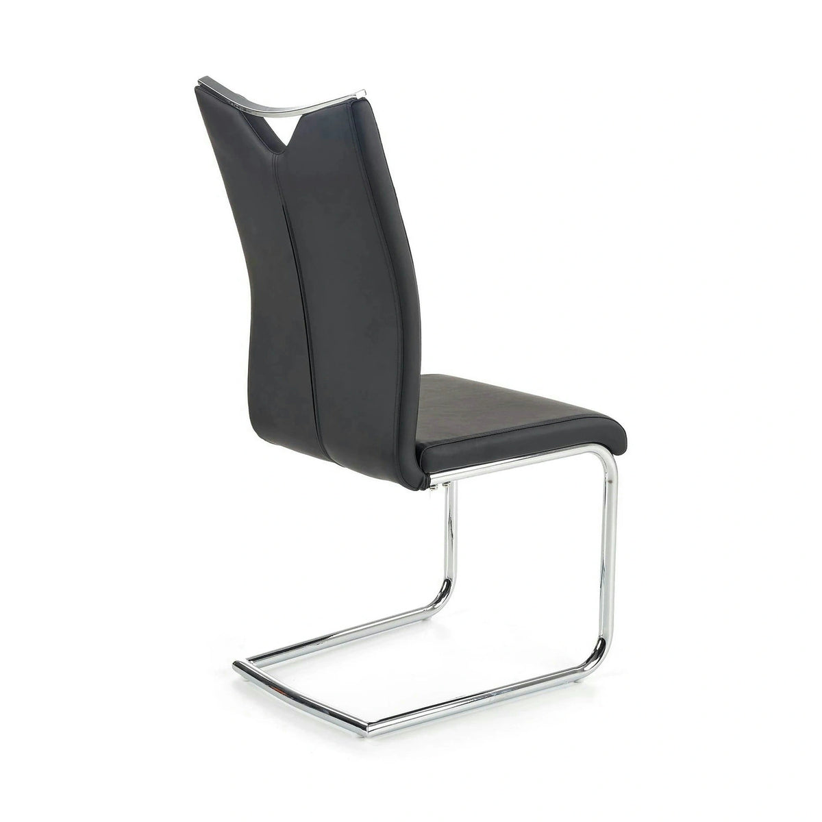 Scaun tapitat K224, negru/crom, piele ecologica/metal, 44X54X100 CM